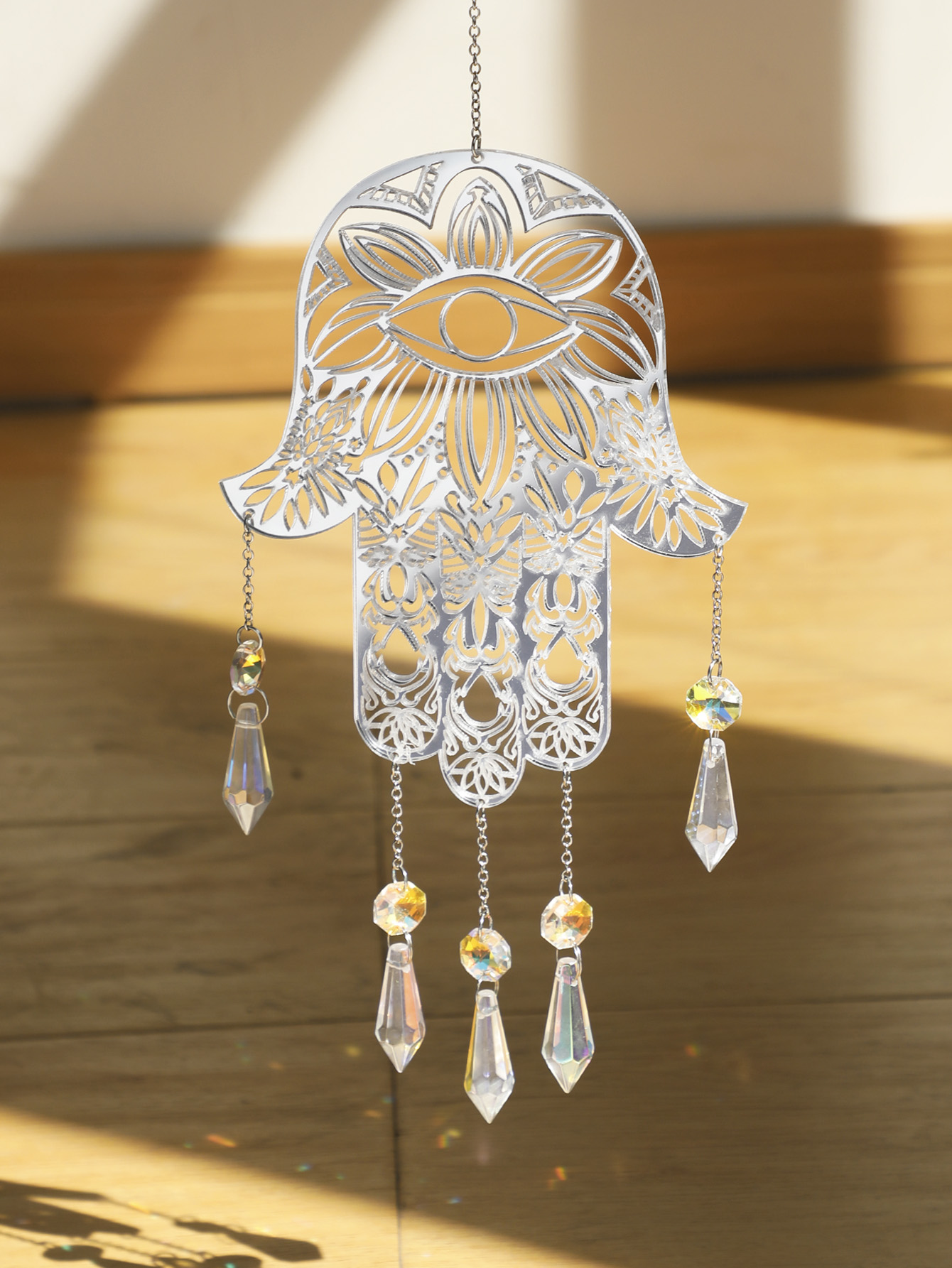 Crystal Sun Catcher - Evil Eye Hanging Garden Suncatchers Hamsa