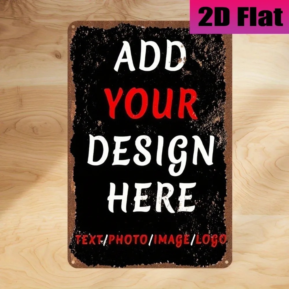 Home Decor Logo - 8×12Inch Customizable Vintage Thick Tin Plaque