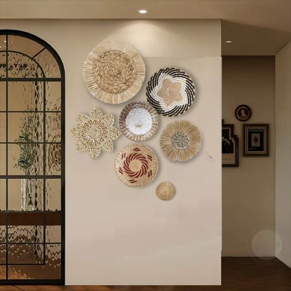 Boho Straw Woven Tray Wall Dec - đánh giá và giá Woven Wall Basket