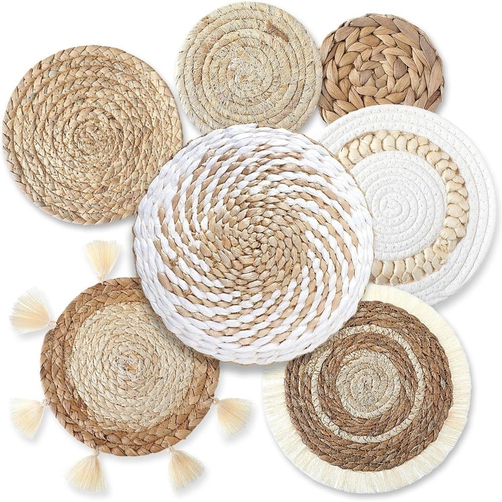 Boho Straw Woven Tray Wall Dec - đánh giá và giá Woven Wall Basket