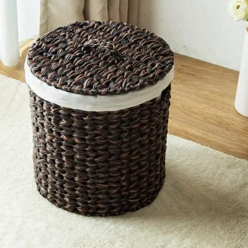 Lined Coffee Brown Storage Bin - đánh giá và giá Rattan Plant Basket