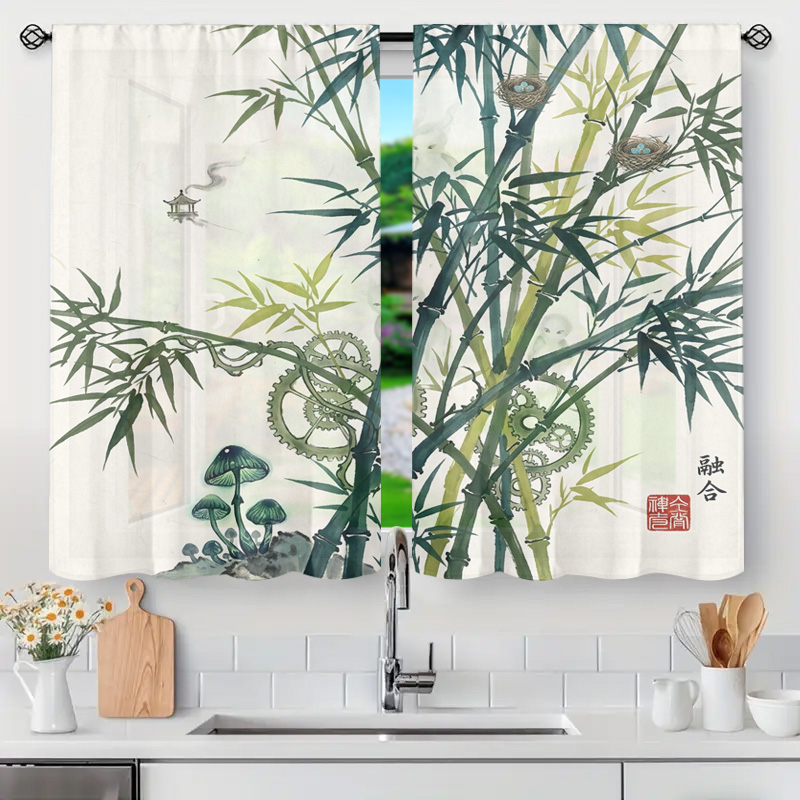 Decorative Bamboo Pattern Curt - đánh giá và giá Home Decor Japandi Style