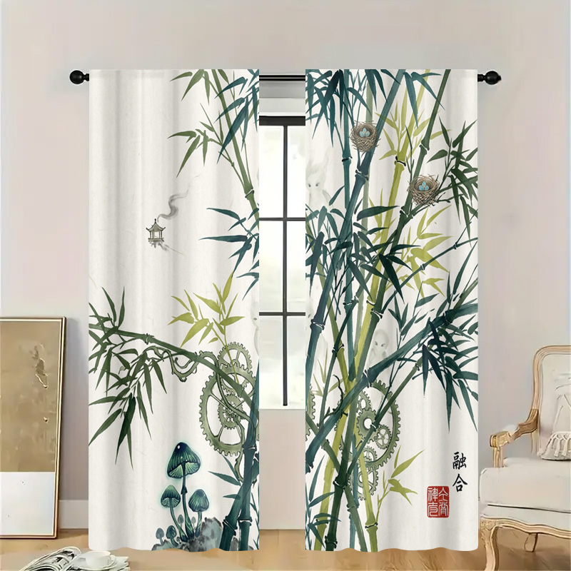 Decorative Bamboo Pattern Curt - đánh giá và giá Home Decor Japandi Style