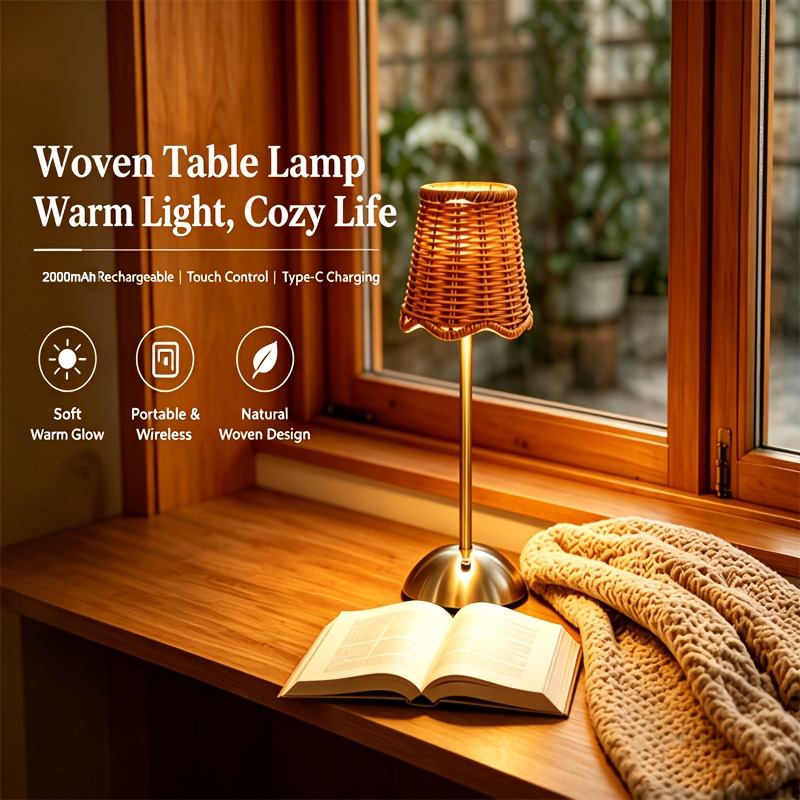 Bohemian Woven Rattan Art Tabl - đánh giá và giá Home Decor Lamp