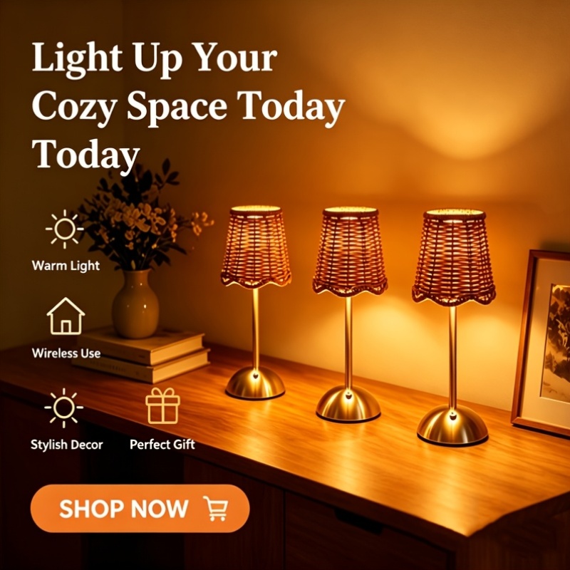 Bohemian Woven Rattan Art Tabl - đánh giá và giá Home Decor Lamp
