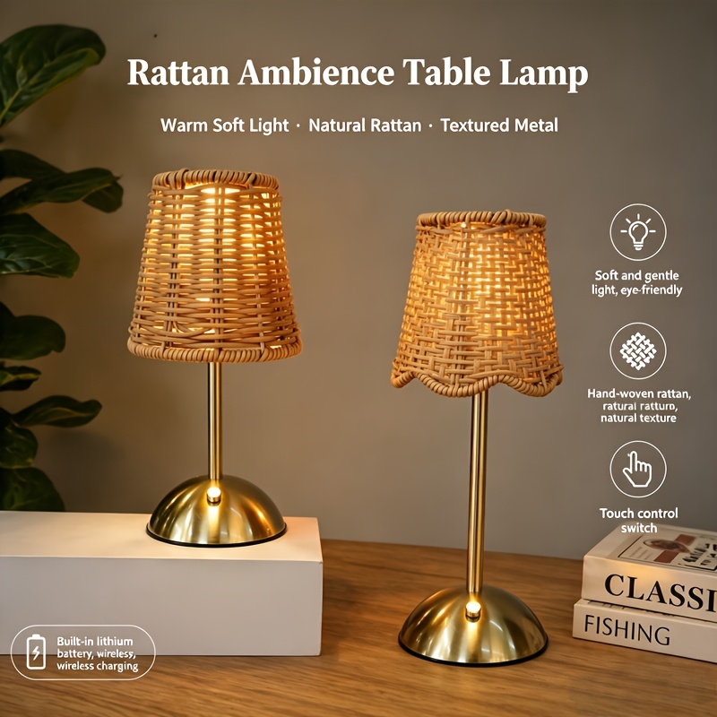 Bohemian Woven Rattan Art Tabl - đánh giá và giá Home Decor Lamp