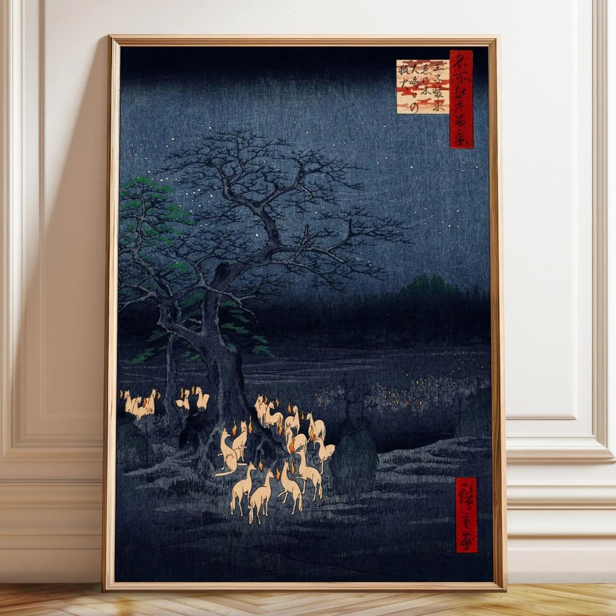 Japanese Retro Fox Canvas Prin - đánh giá và giá Home Decor Japandi Style