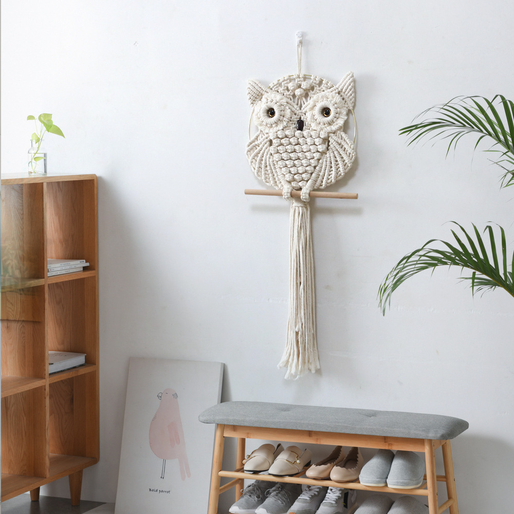 Owl Pendant Lace Wall Hanging  - đánh giá và giá Woven Wall Basket