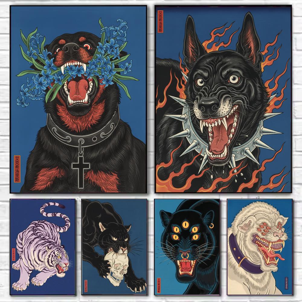 Japandi Dog HD Wall Art Poster - đánh giá và giá Home Decor Japandi Style