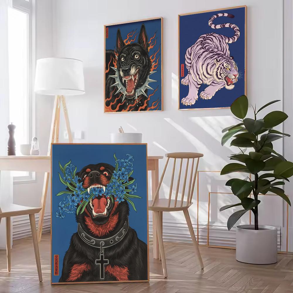 Japandi Dog HD Wall Art Poster - đánh giá và giá Home Decor Japandi Style