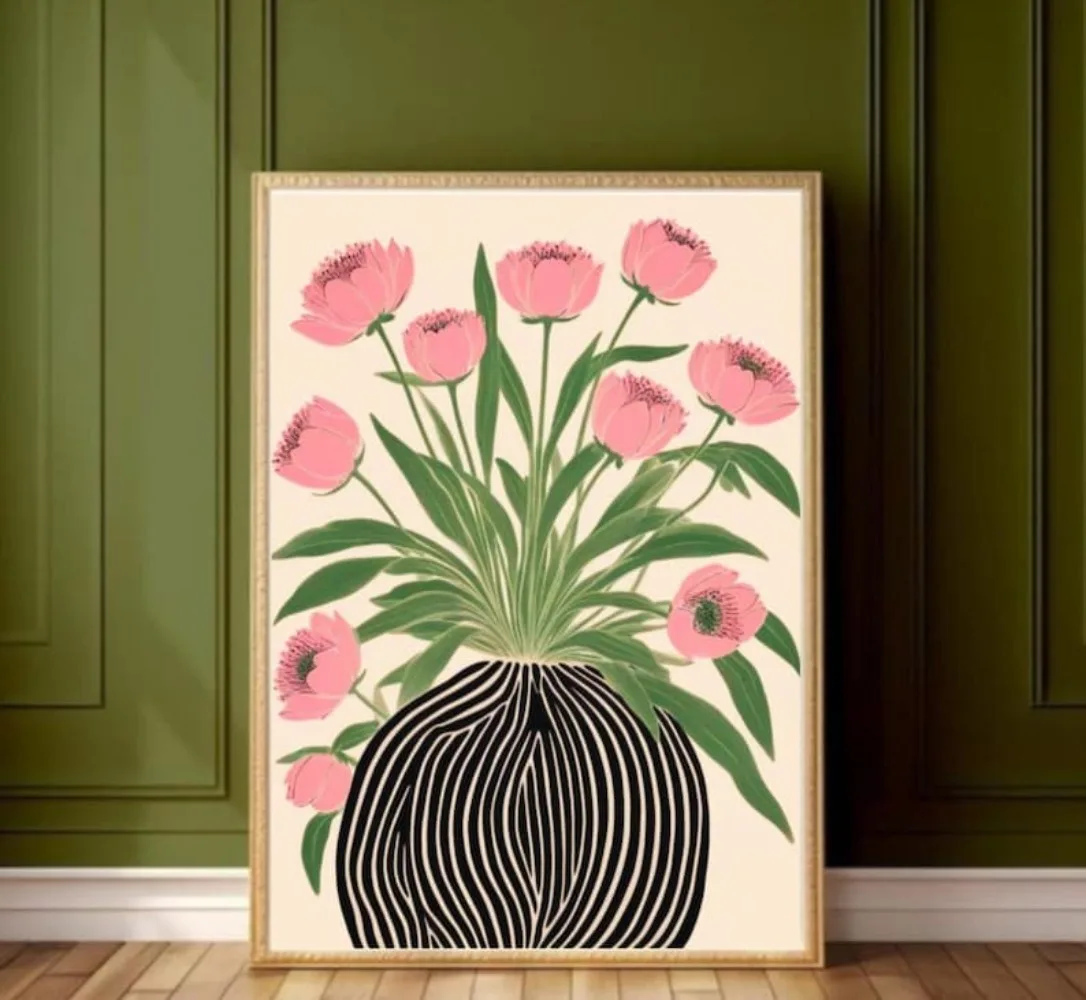 A Frameless Floral Poster,Mati - đánh giá và giá Home Decor Vase