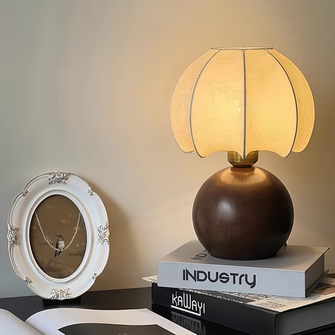 Vintage floral table lamp, med - đánh giá và giá Home Decor Lamp