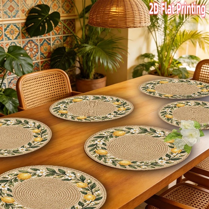 4-Piece 2D Printed Placemats - - đánh giá và giá Home Decor Rattan