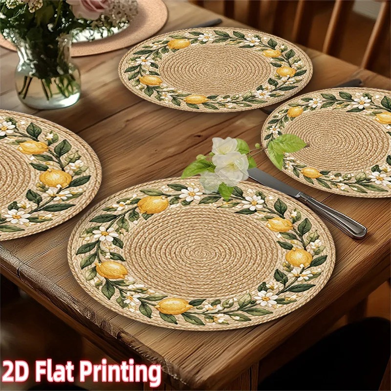 4-Piece 2D Printed Placemats - - đánh giá và giá Home Decor Rattan