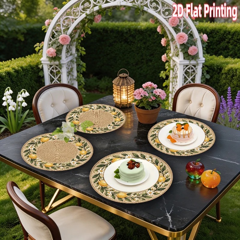 4-Piece 2D Printed Placemats - - đánh giá và giá Home Decor Rattan