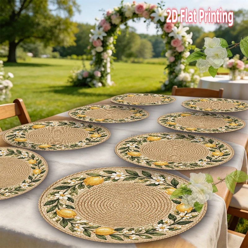 4-Piece 2D Printed Placemats - - đánh giá và giá Home Decor Rattan