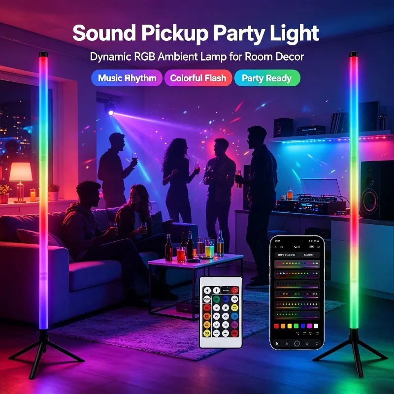 2PCS 120CM RGB Floor Lamp, Sou - đánh giá và giá Home Decor Lamp