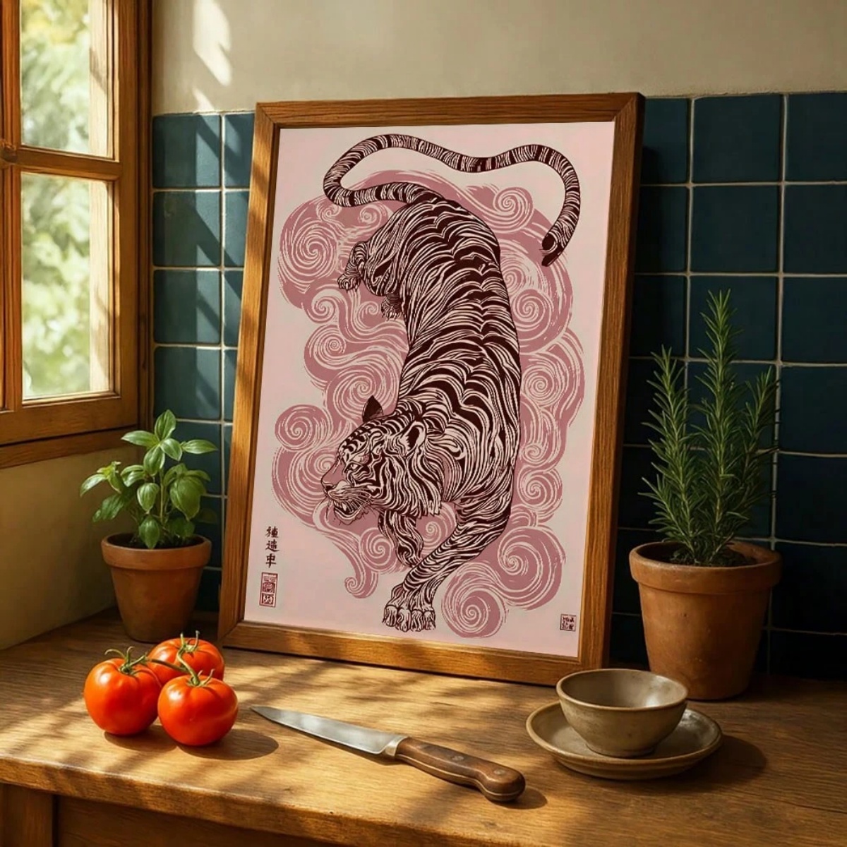 Japanese Tiger Canvas Print Po - đánh giá và giá Home Decor Japandi Style