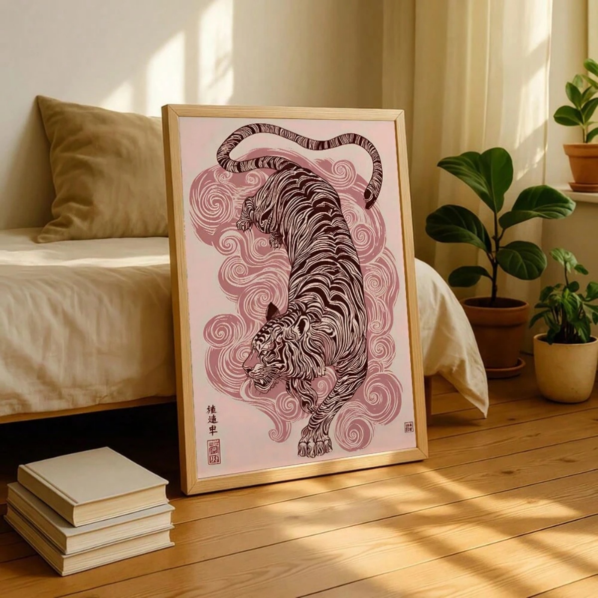 Japanese Tiger Canvas Print Po - đánh giá và giá Home Decor Japandi Style