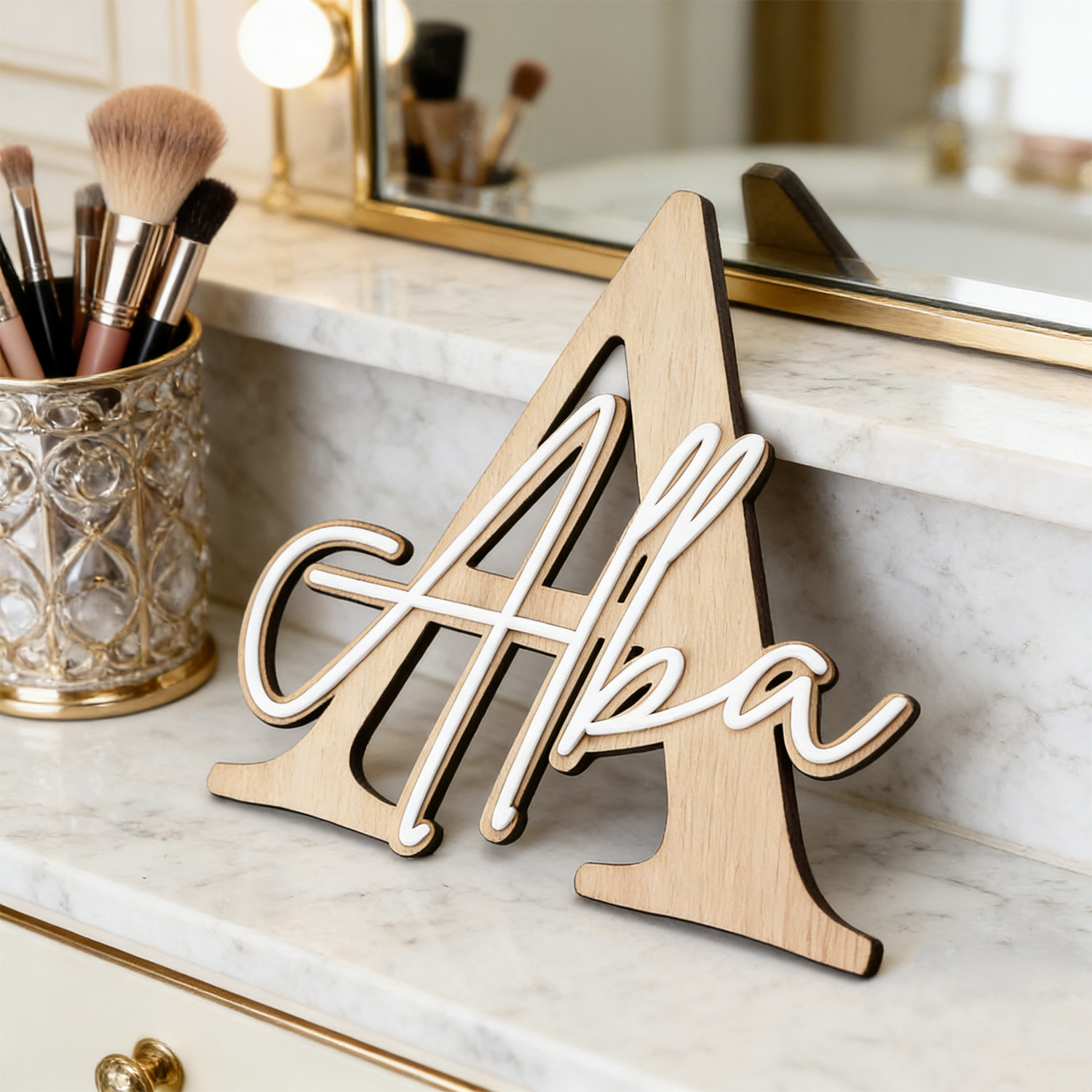 1pc Double-layer Wooden Name D - đánh giá và giá Home Decor Names