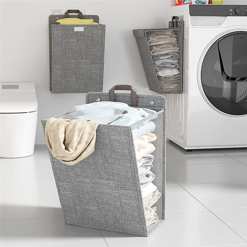 1 Pc Foldable Adhesive Laundry - đánh giá và giá Woven Wall Basket