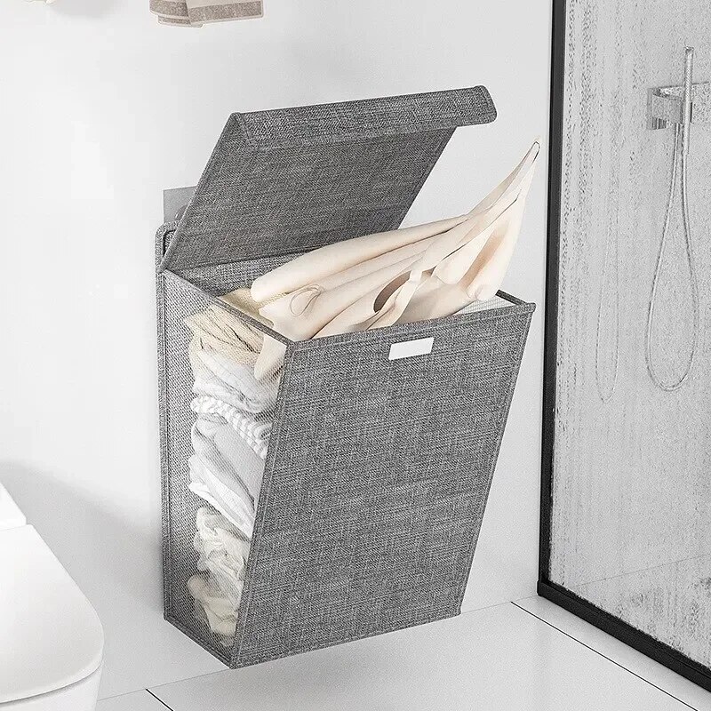 1pc Foldable Adhesive Laundry  - đánh giá và giá Woven Wall Basket